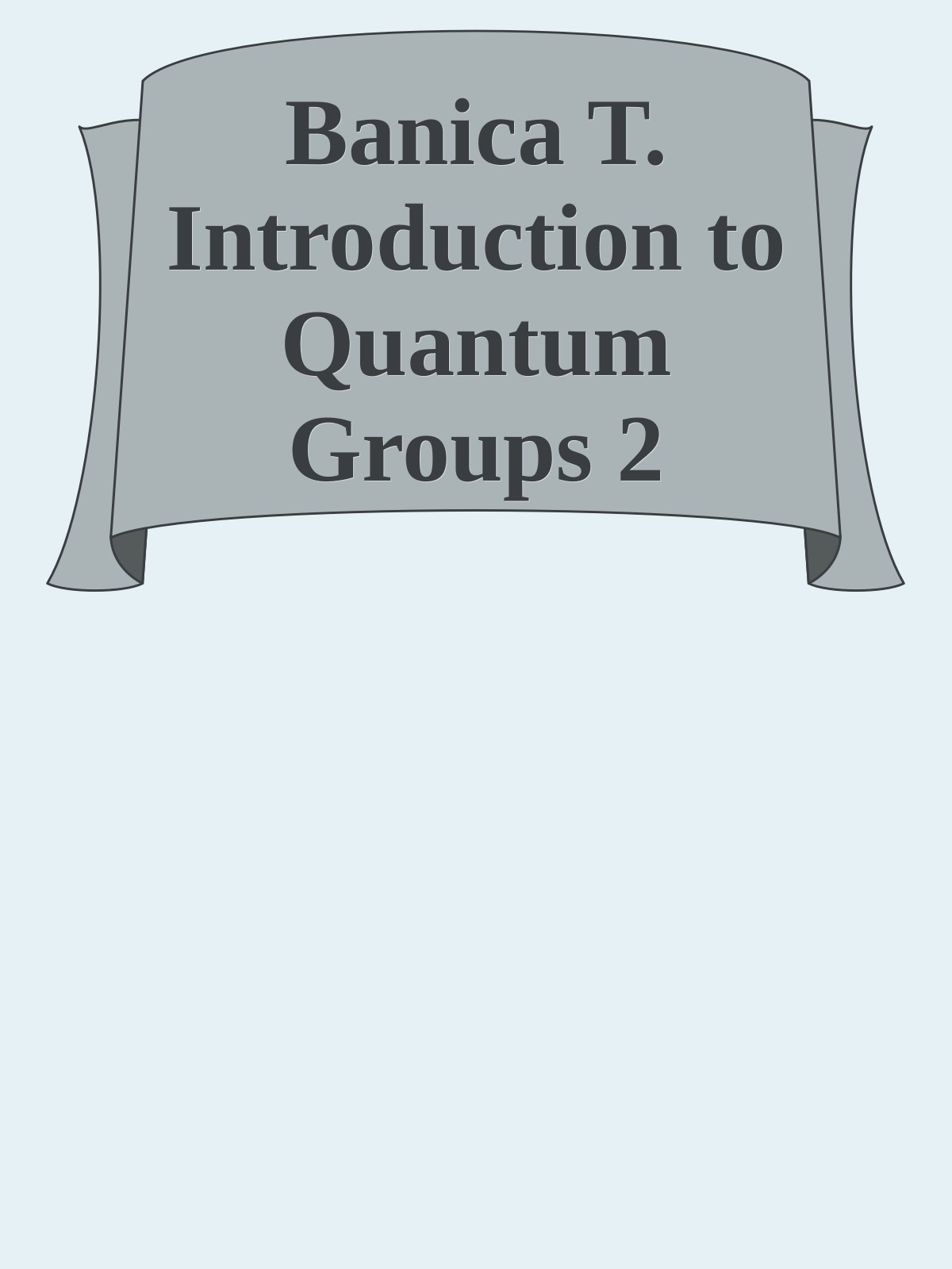 Banica T. Introduction to Quantum Groups 2