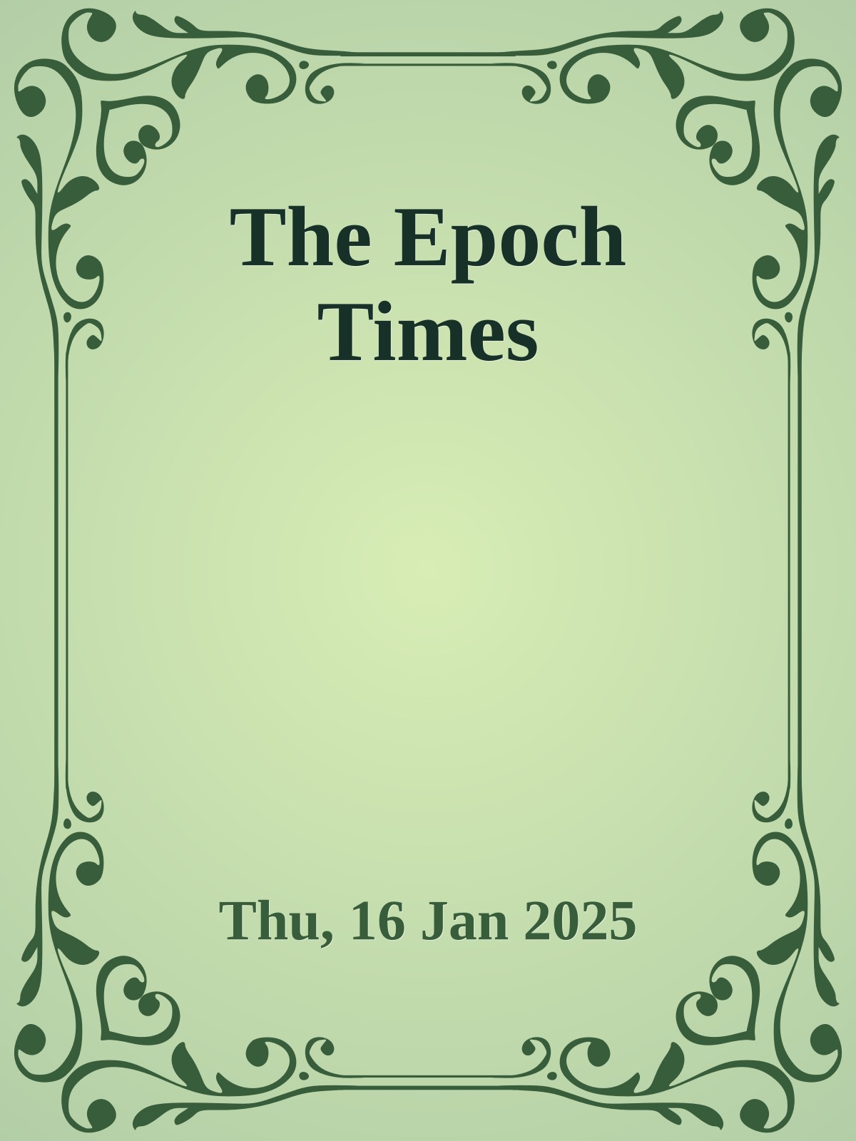 The Epoch Times [Thu, 16 Jan 2025]