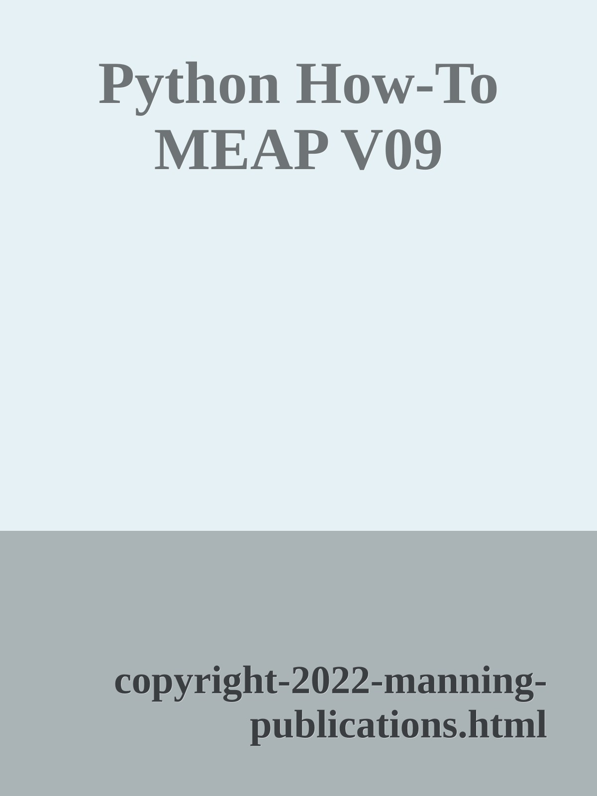 Python How-To MEAP V09