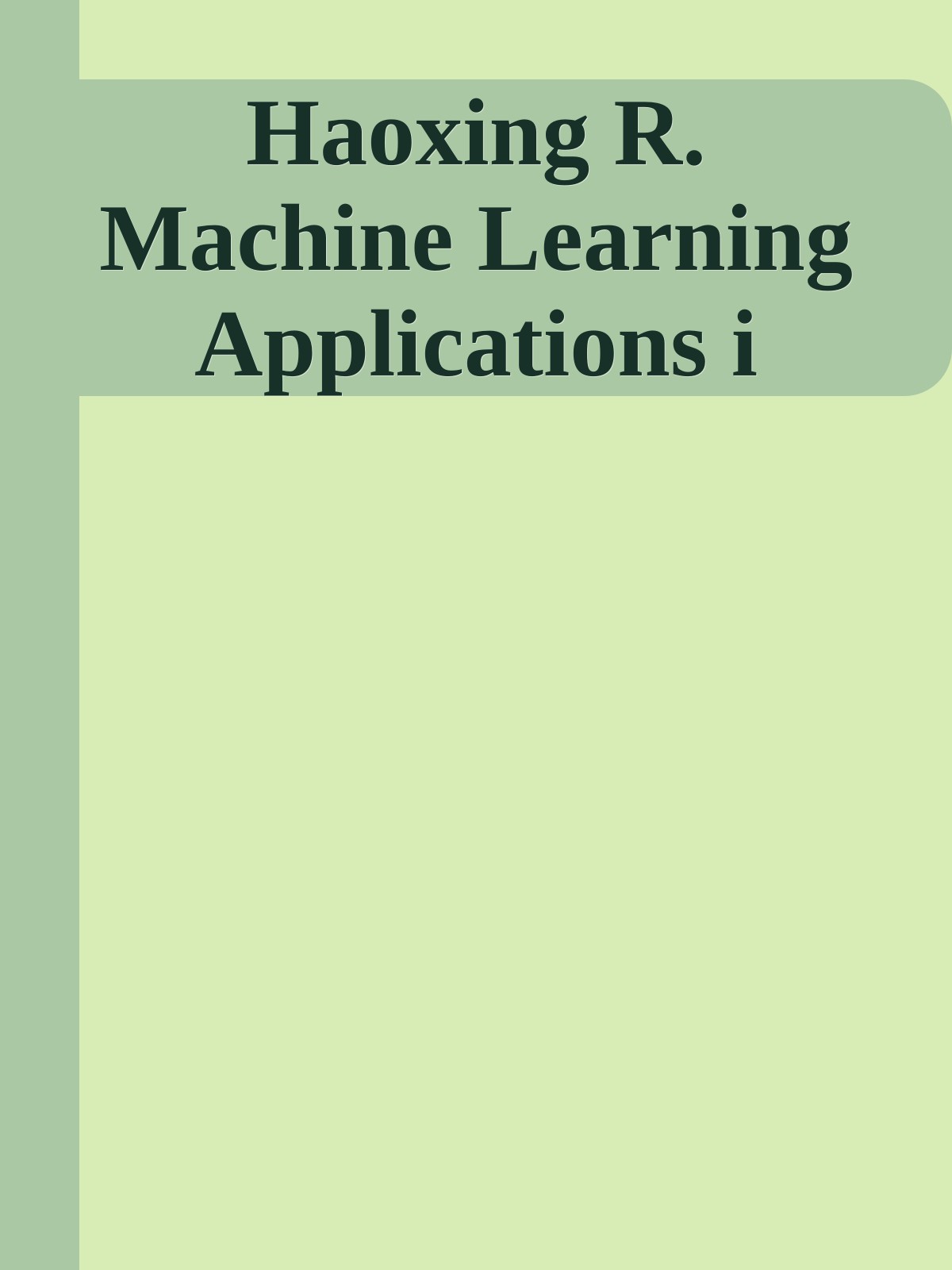 Machine Learning Applications i