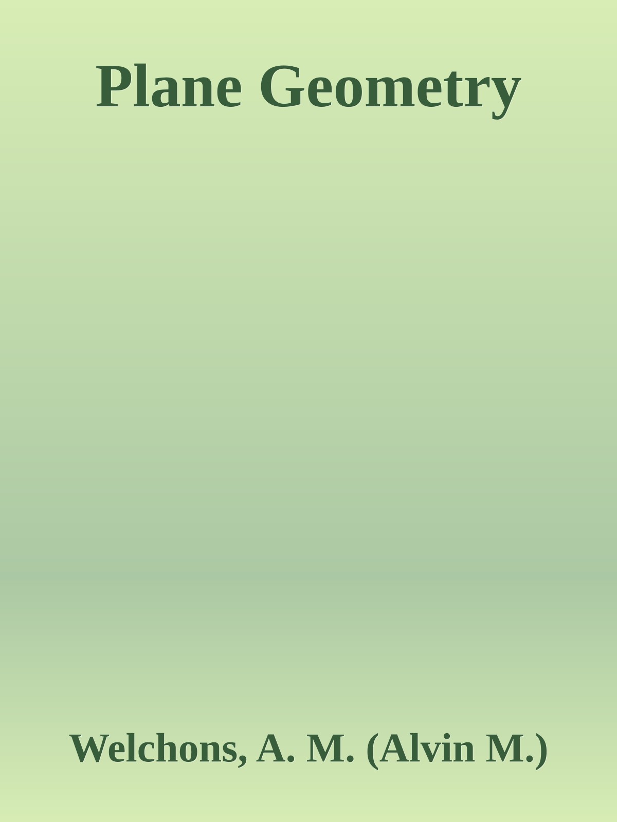 Plane Geometry