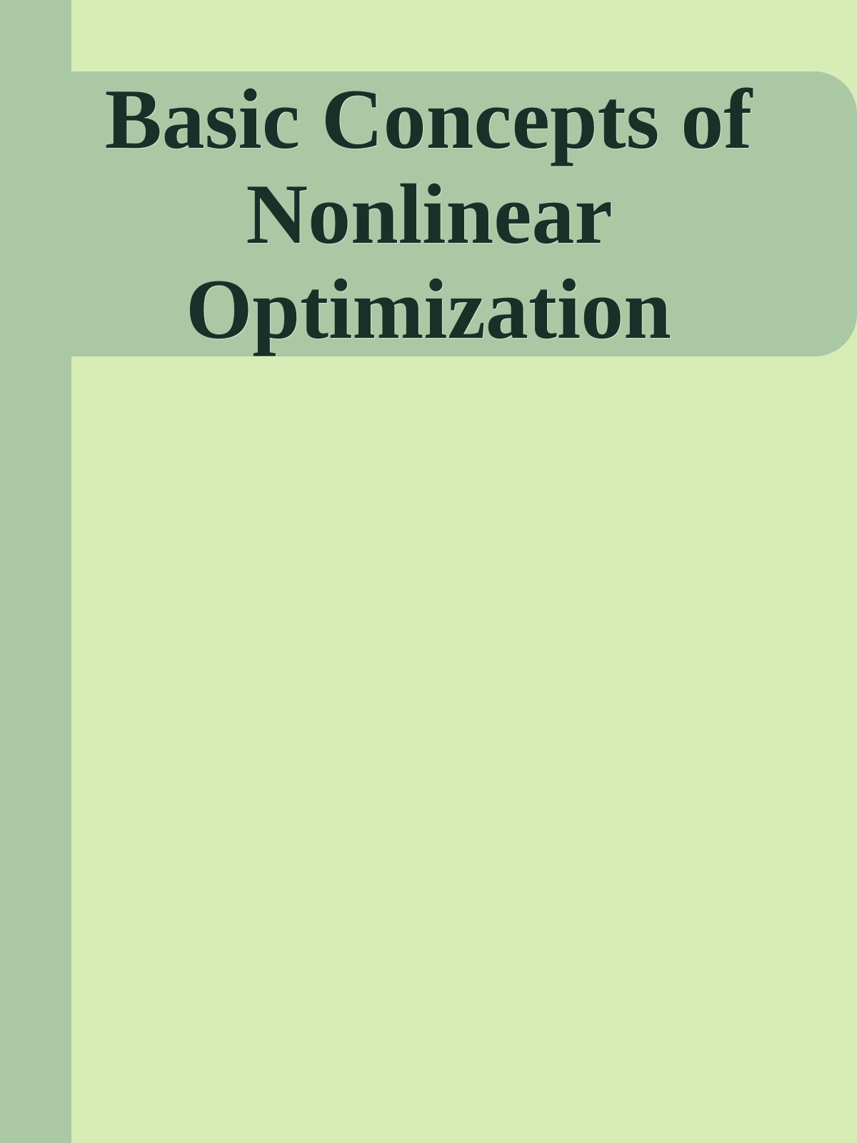 Basic Concepts of Nonlinear Optimization