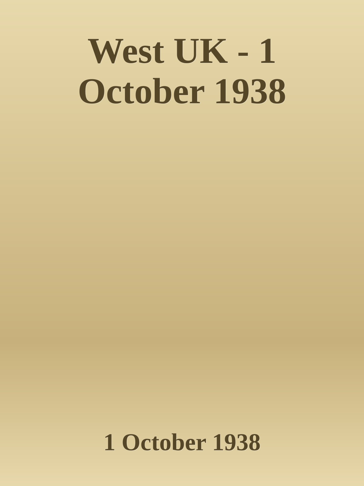 West UK - 1 October 1938