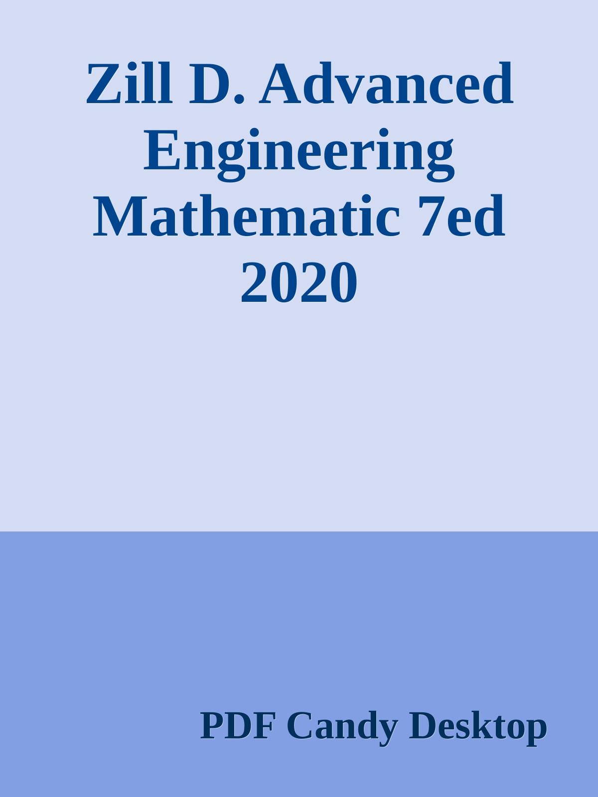 Zill D. Advanced Engineering Mathematic 7ed 2020