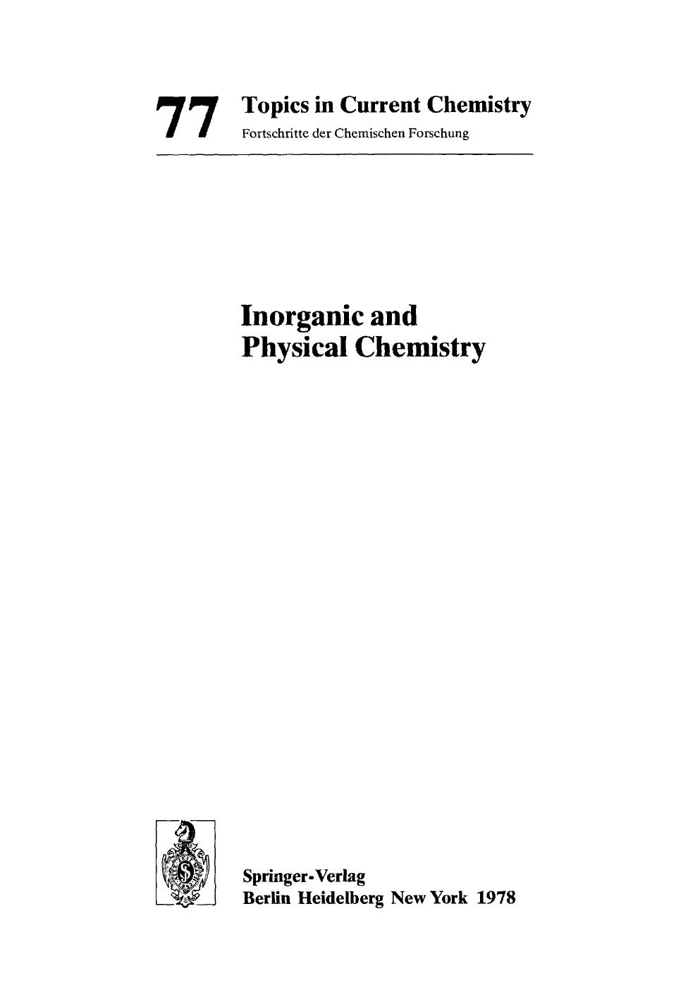 (Topics in Current Chemistry 77) Jacob J. Bikerman (auth.)