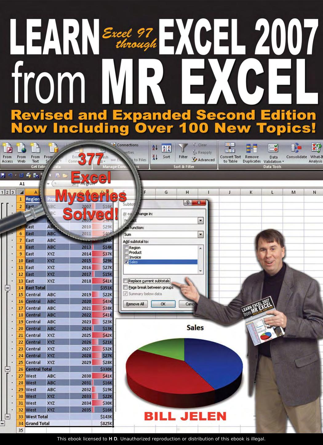 Learn Excel 97-2007 From Mr. Excel: 377 Excel Mysteries Solved