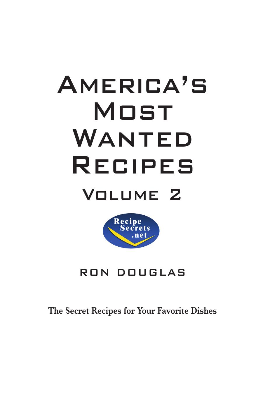 Americas Most Wanted Recipes: Volume 2