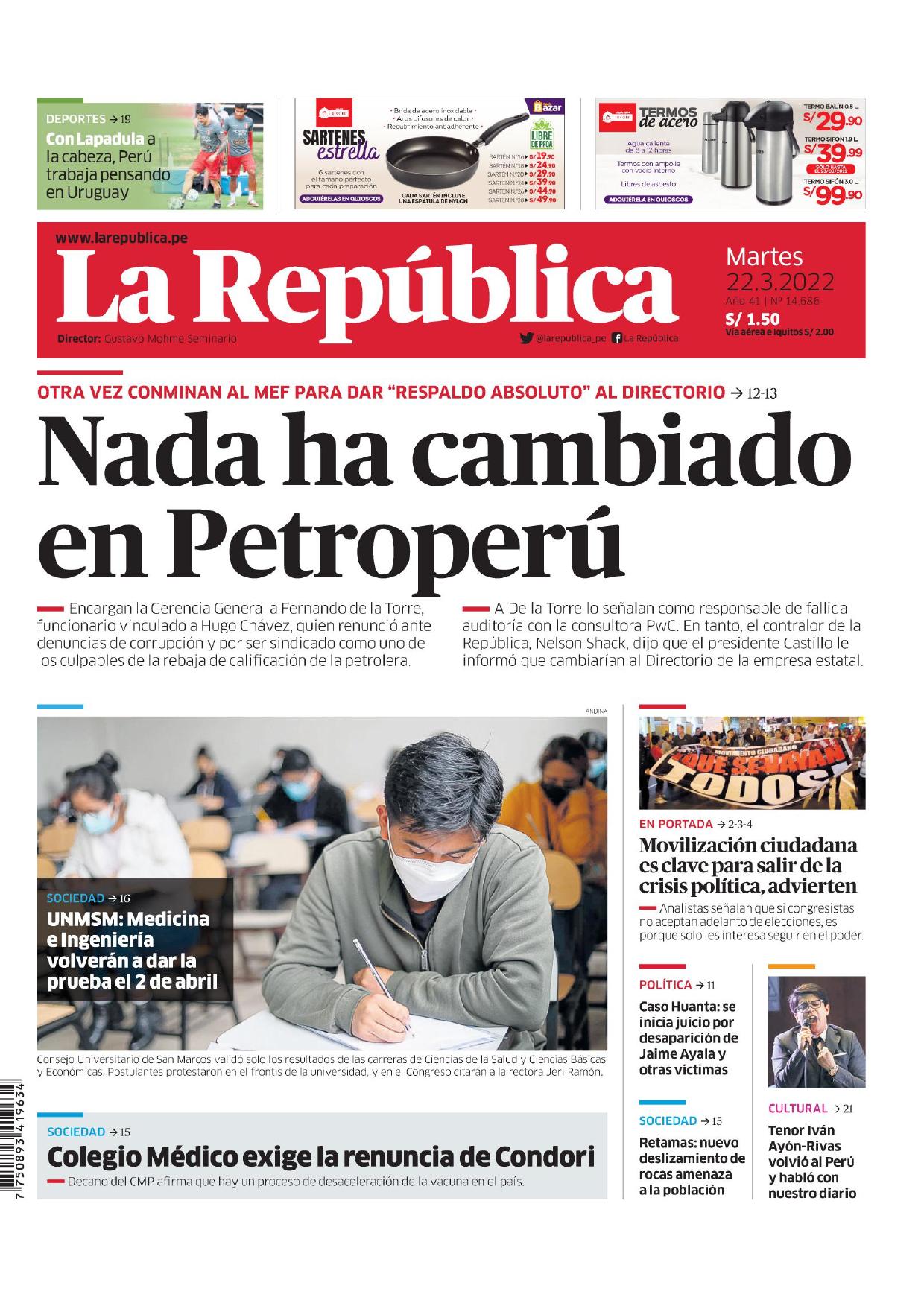 LA REPuBLICA LIMA 22 MARZO 2022