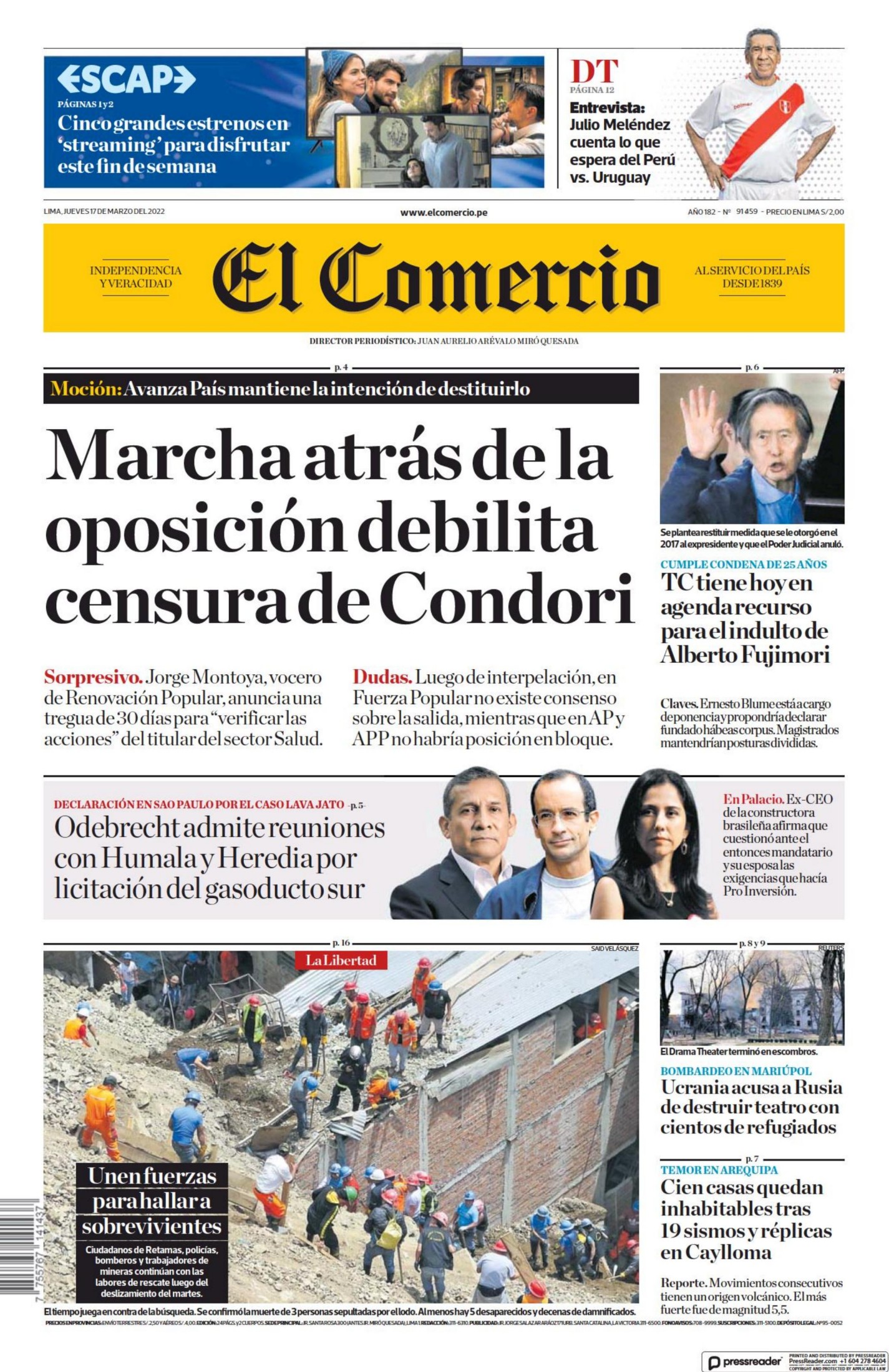 EL COMERCIO LIMA 17 MARZO 2022