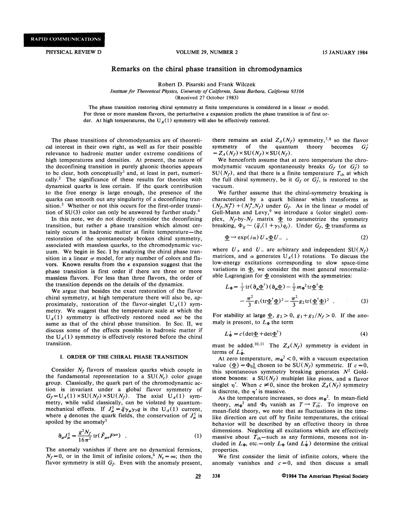 Remarks on the chiral phase transition in chromodynamics