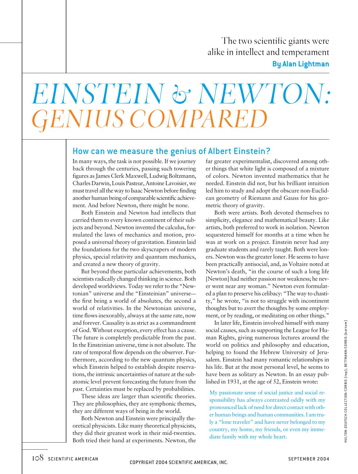 Einstein and Newton