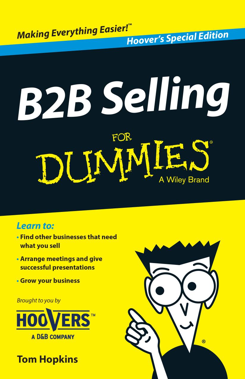 B2B Selling For Dummies®, Hoover’s Special Edition